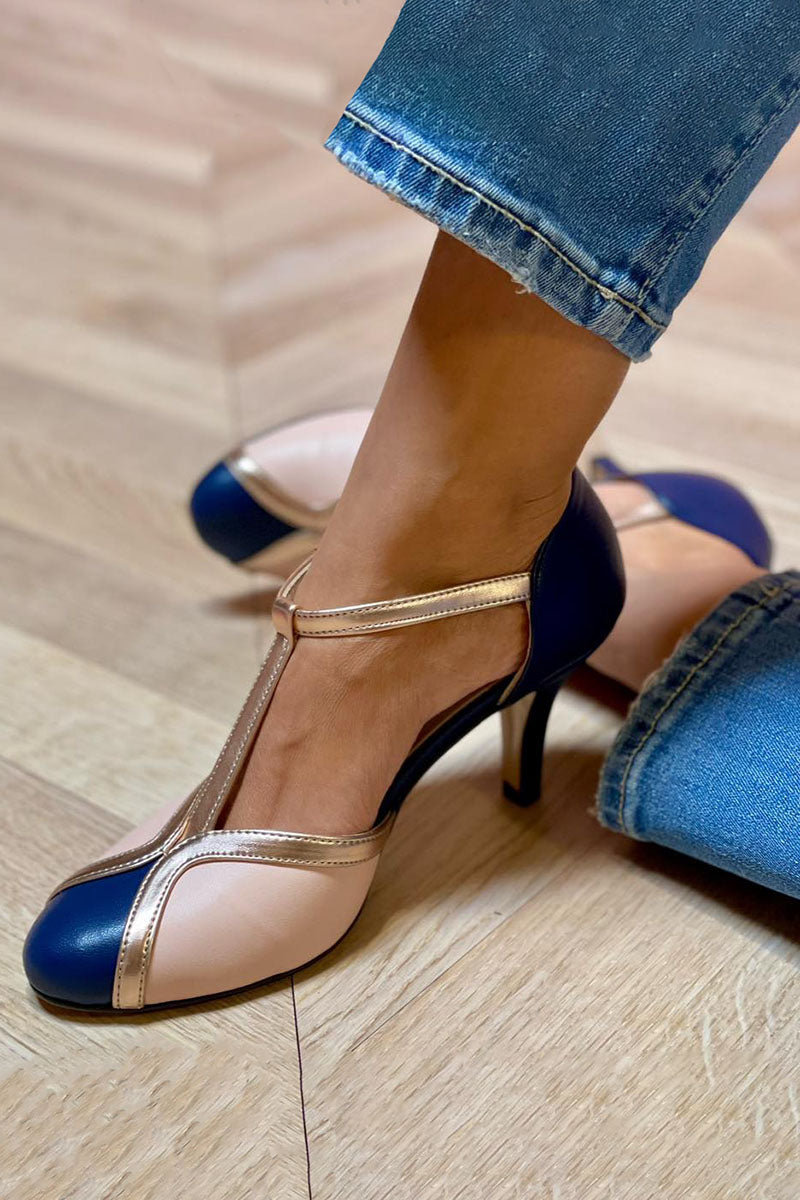 Alessia™ | Bunte und bequeme T-Strap-Pumps mit runder Spitze