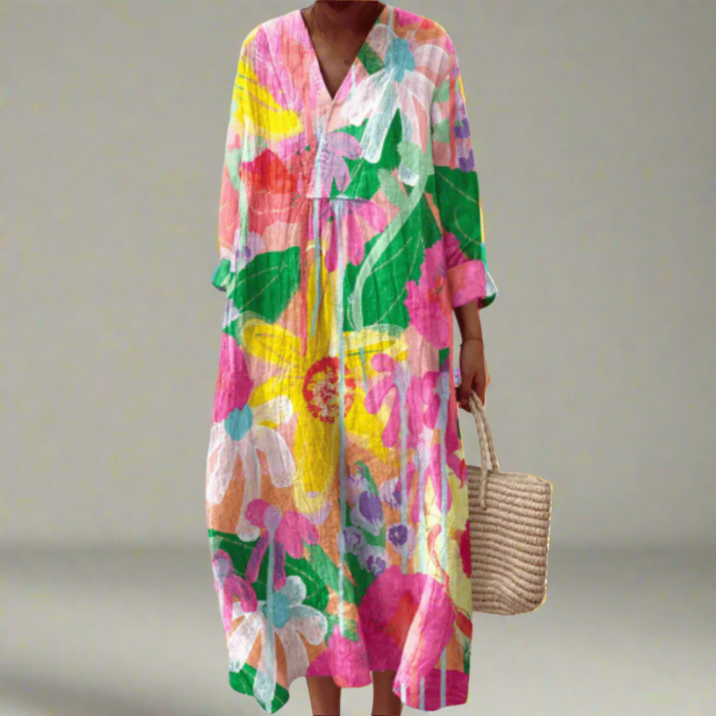 Tilly™ | Luftiges Maxikleid mit Aquarellblüten