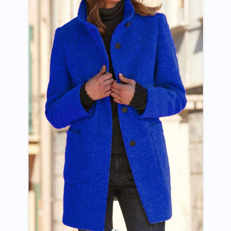 Vintora™ – Retro Damen-Windjacke mit Knöpfen und Stehkragen