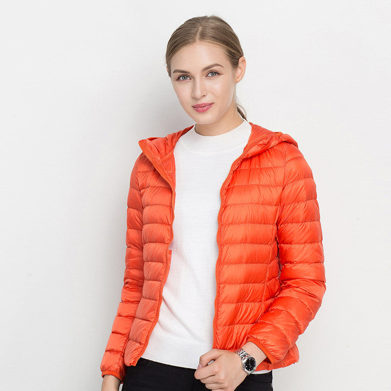 Leichte Daunenjacke Damen Kurz Kapuze Super Leicht - Ideal für jeden Tag
