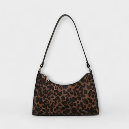 Nora. - Schultertasche im französischen Stil mit Leopardenmuster