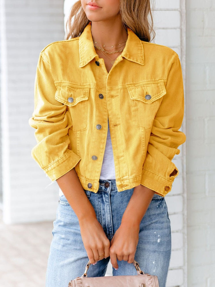 Jeansjacke in lockerer Passform mit Brusttaschen und Knopfleiste | Ideal für Frühjahr/Sommer