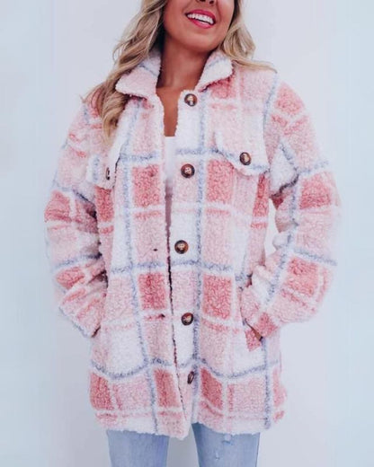 ELINARA - Karierte Fleecejacke