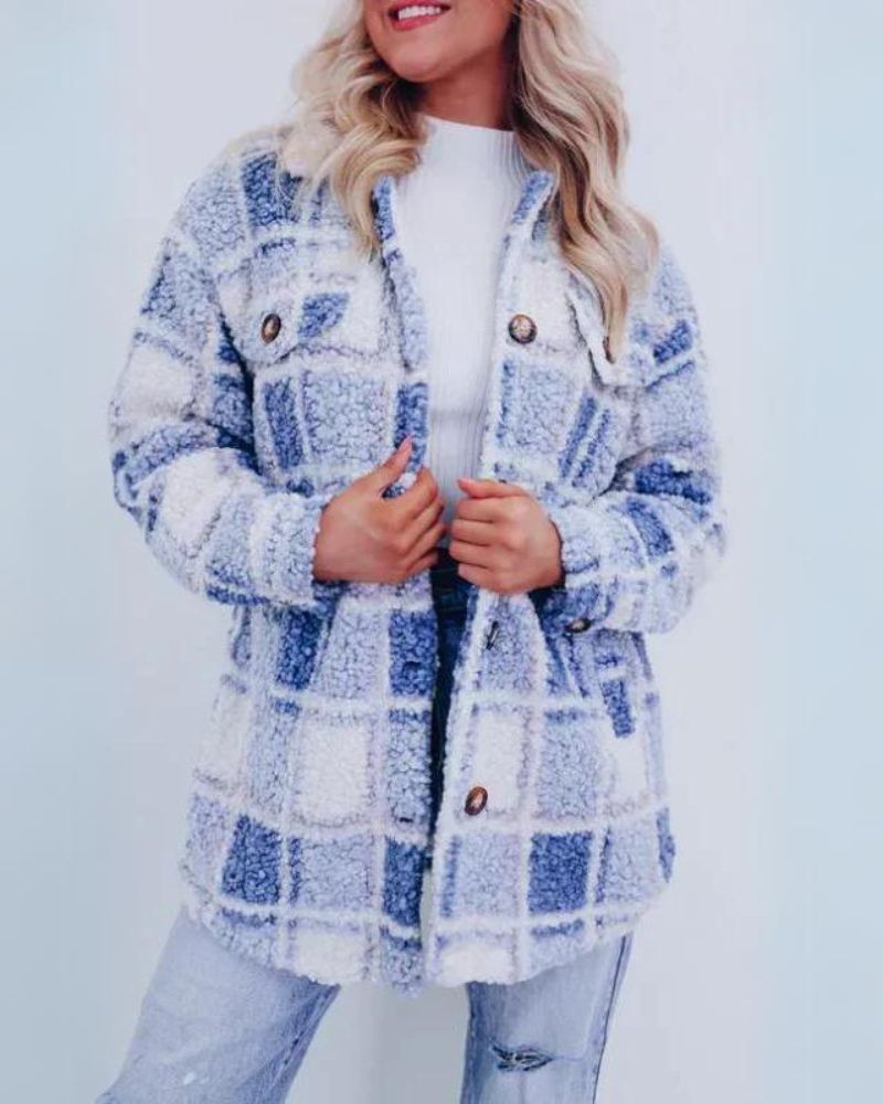 ELINARA - Karierte Fleecejacke