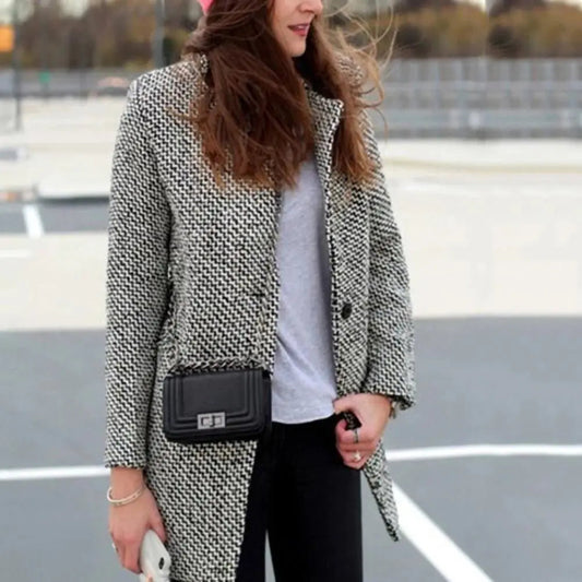 Audrey Eleganter Midi-Langer Mantel für einen stilvollen Look