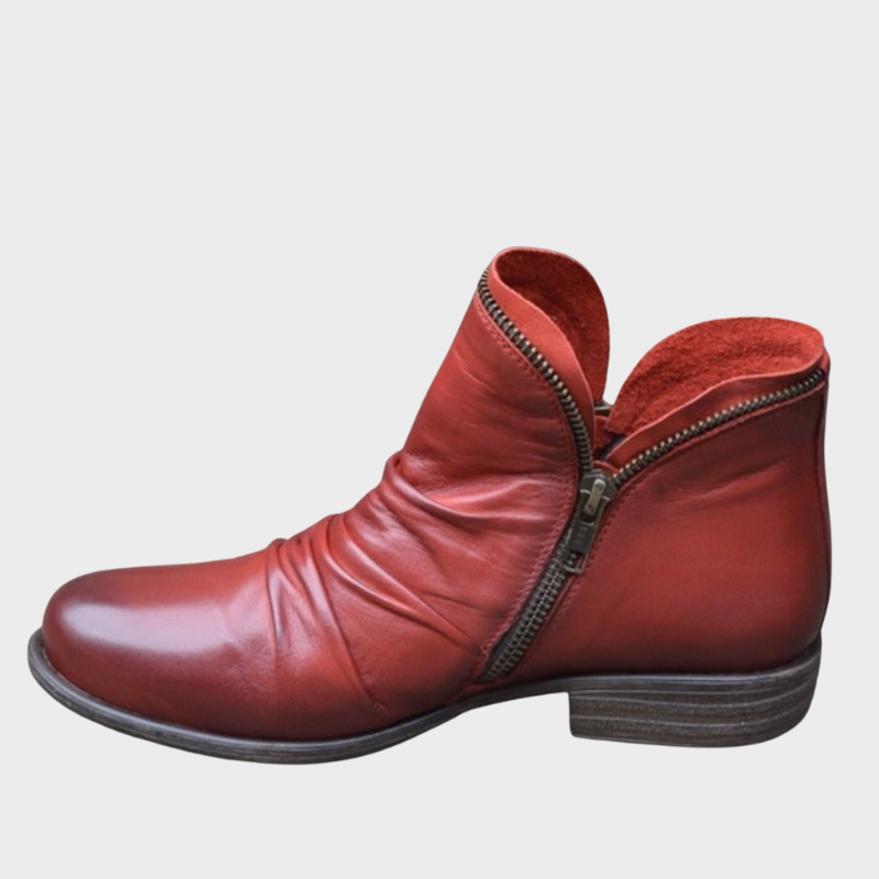 Esme – Lässige Lederstiefel mit Reißverschluss