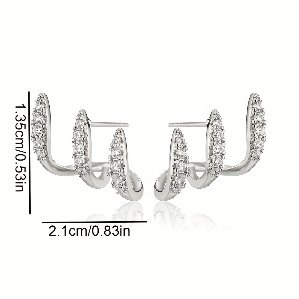 Elegante Rhinestone Drei-Krallen Ohrringe