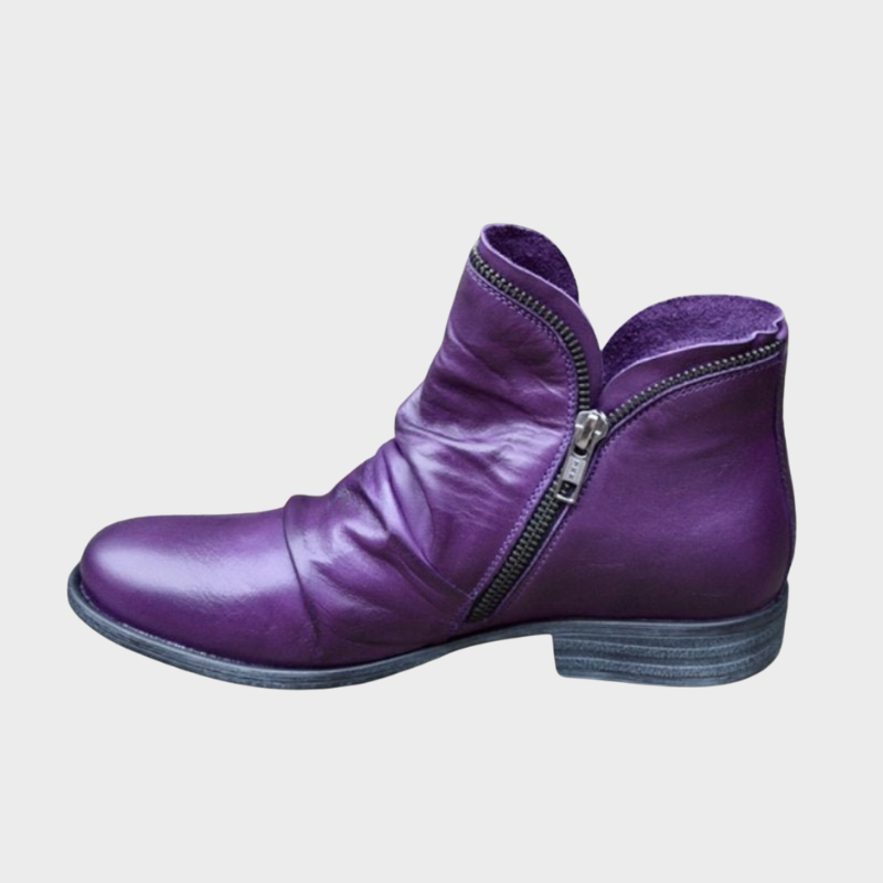 Esme – Lässige Lederstiefel mit Reißverschluss