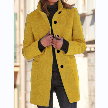 Vintora™ – Retro Damen-Windjacke mit Knöpfen und Stehkragen