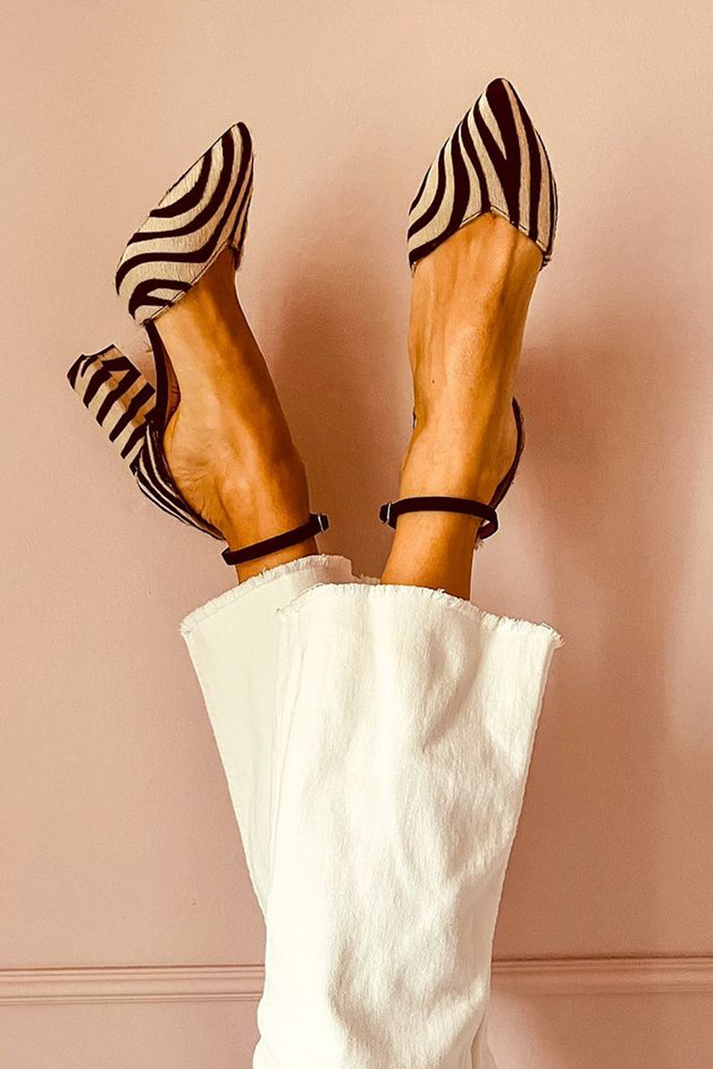 Zebrina™ | Sandalen mit mittelhohem Absatz und Zebra-Muster