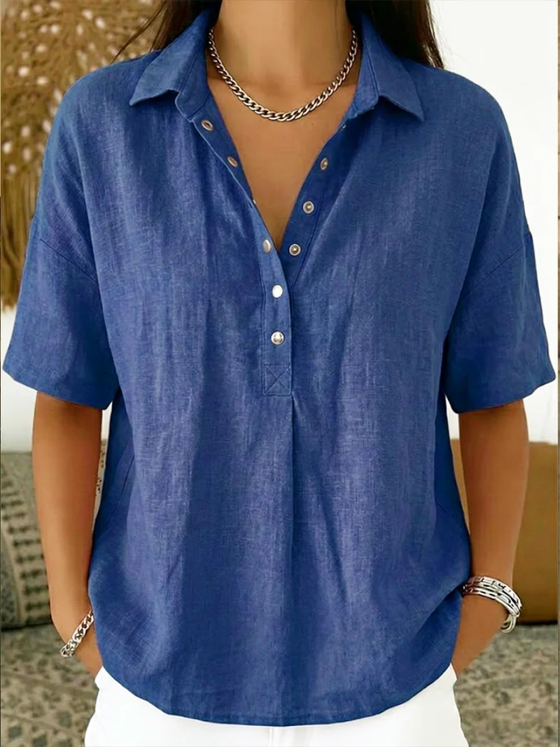TESSA BLUSE MIT ZEITLOSEM KRAGEN UND FEINEN KNÖPFEN