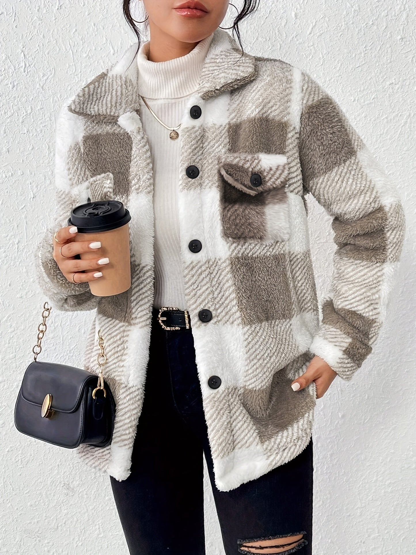 Selina – Schicke karierte Button-Down-Jacke