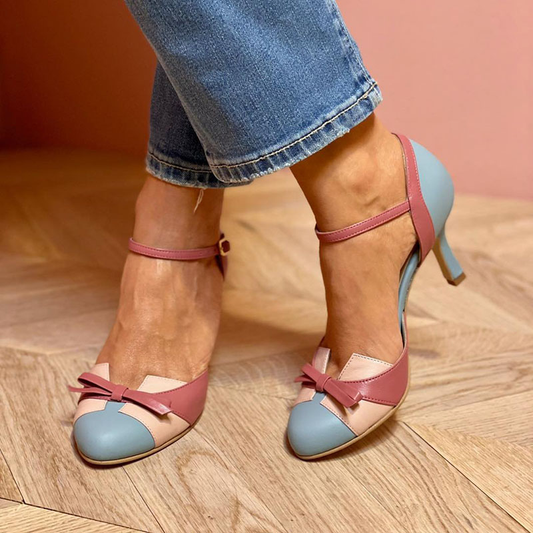 Bellarosa | Bunte Sandalen mit Knoten und Riemen, mit runder Spitze