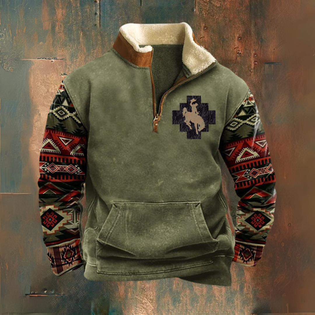 Vintage Pullover mit Reißverschluss