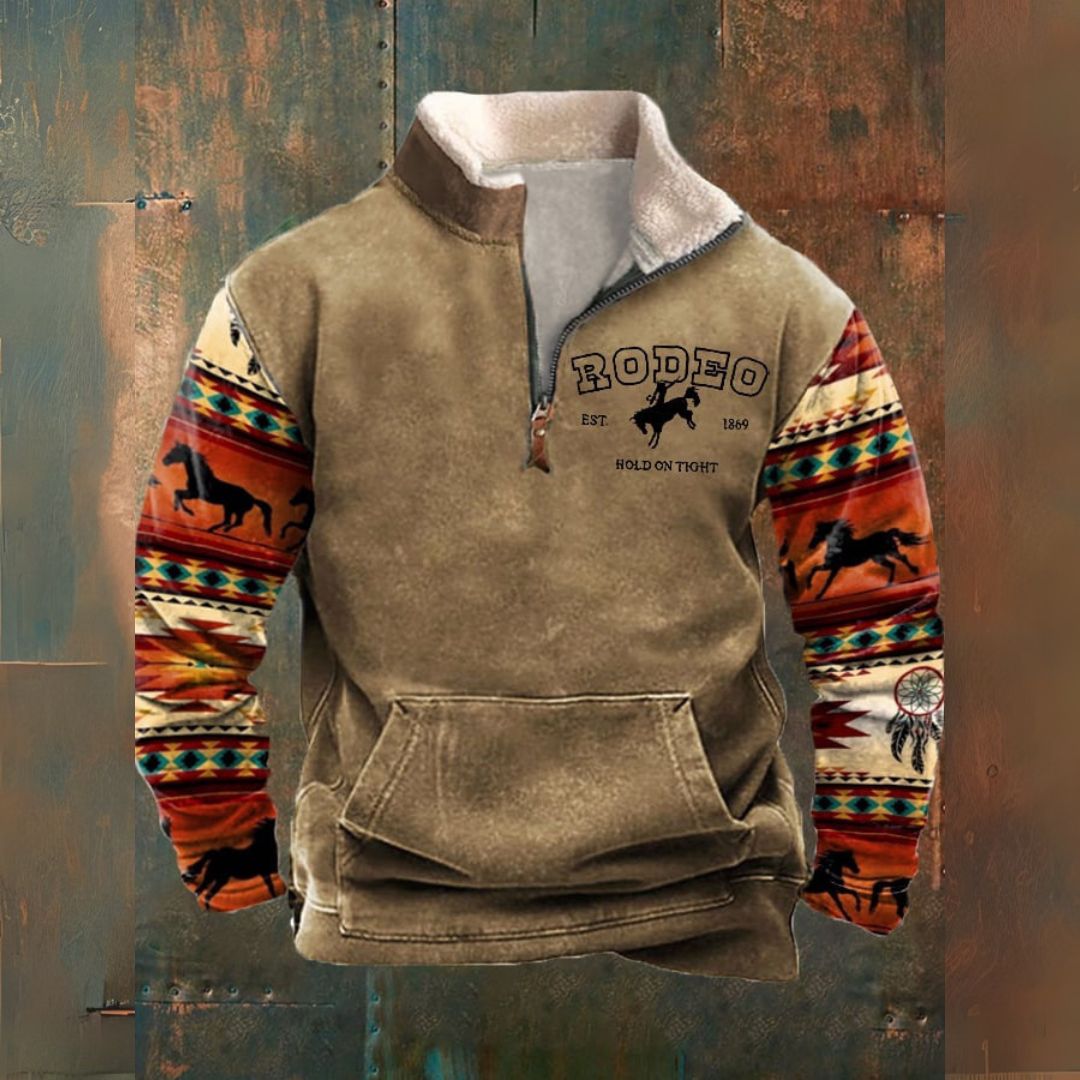 Vintage Pullover mit Reißverschluss