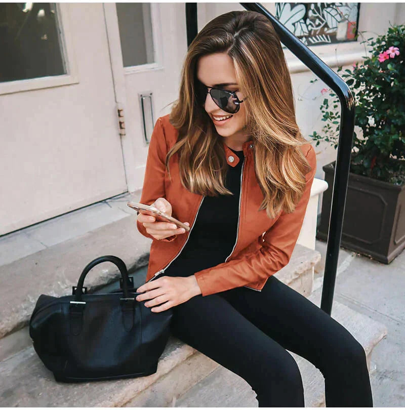 Sophia - Italienische Lederjacke