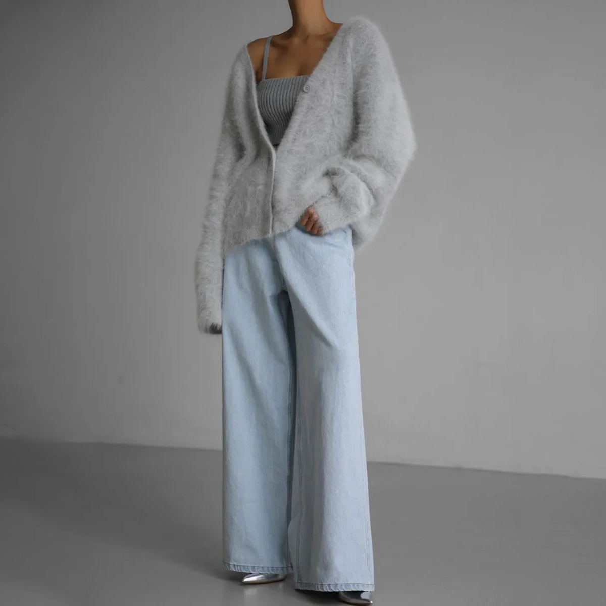 Damen Strickjacke Lockere Passform Klassischer Schnitt Für Kühle Tage