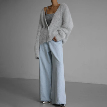 Damen Strickjacke Lockere Passform Klassischer Schnitt Für Kühle Tage
