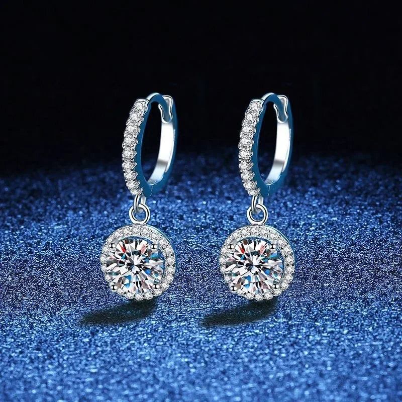Sterling Silber 1 Karat Moissanit Ohrringe
