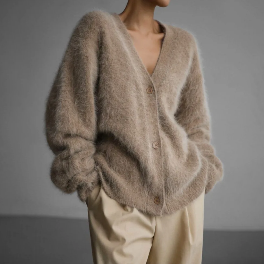Damen Strickjacke Lockere Passform Klassischer Schnitt Für Kühle Tage