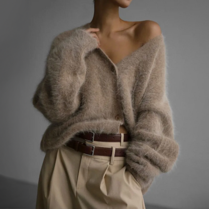 Damen Strickjacke Lockere Passform Klassischer Schnitt Für Kühle Tage