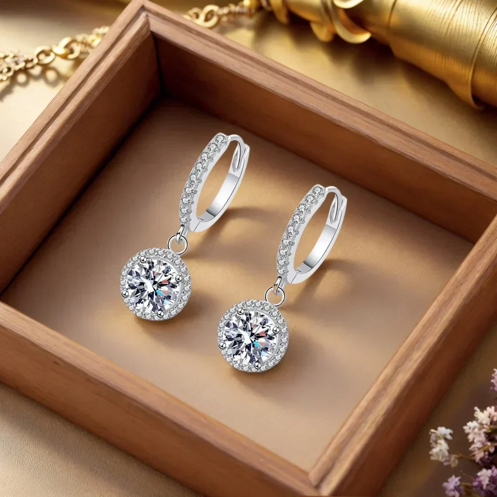 Sterling Silber 1 Karat Moissanit Ohrringe