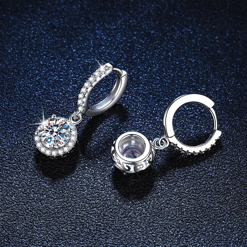 Sterling Silber 1 Karat Moissanit Ohrringe