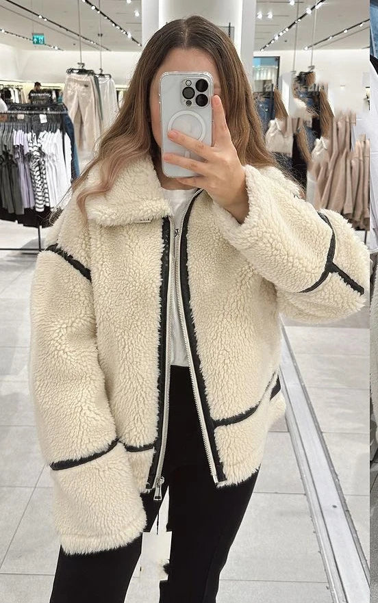 Vintage Stehkragen Jacke mit Knopfverschluss & Taschen | Ideal für Herbst & Winter