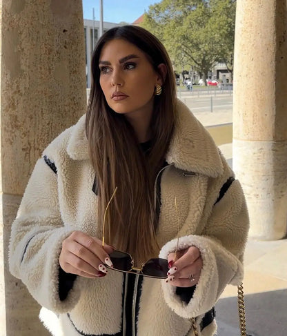 Vintage Stehkragen Jacke mit Knopfverschluss & Taschen | Ideal für Herbst & Winter