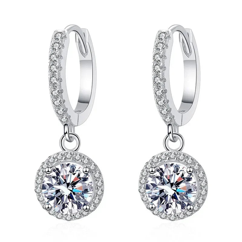 Sterling Silber 1 Karat Moissanit Ohrringe