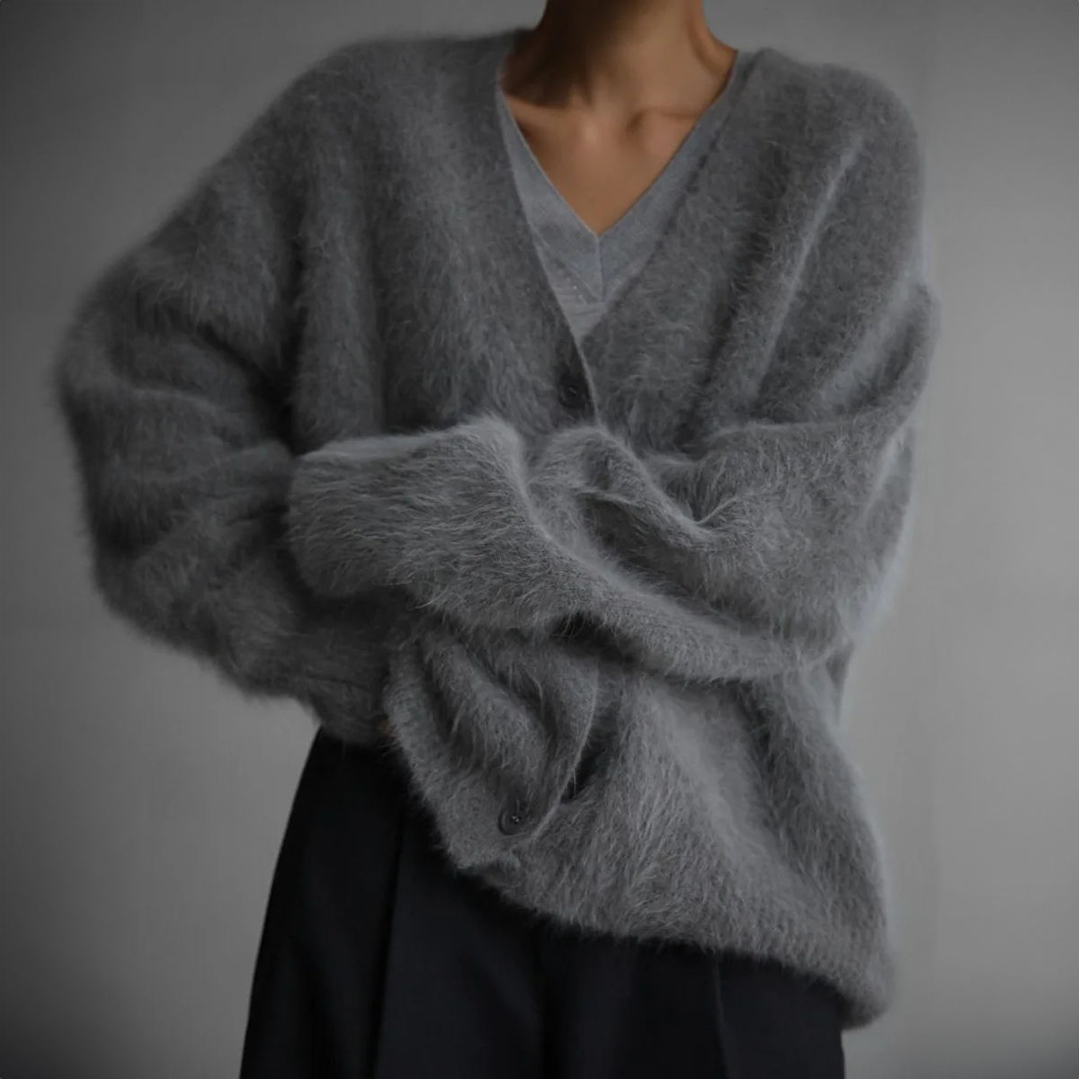 Damen Strickjacke Lockere Passform Klassischer Schnitt Für Kühle Tage
