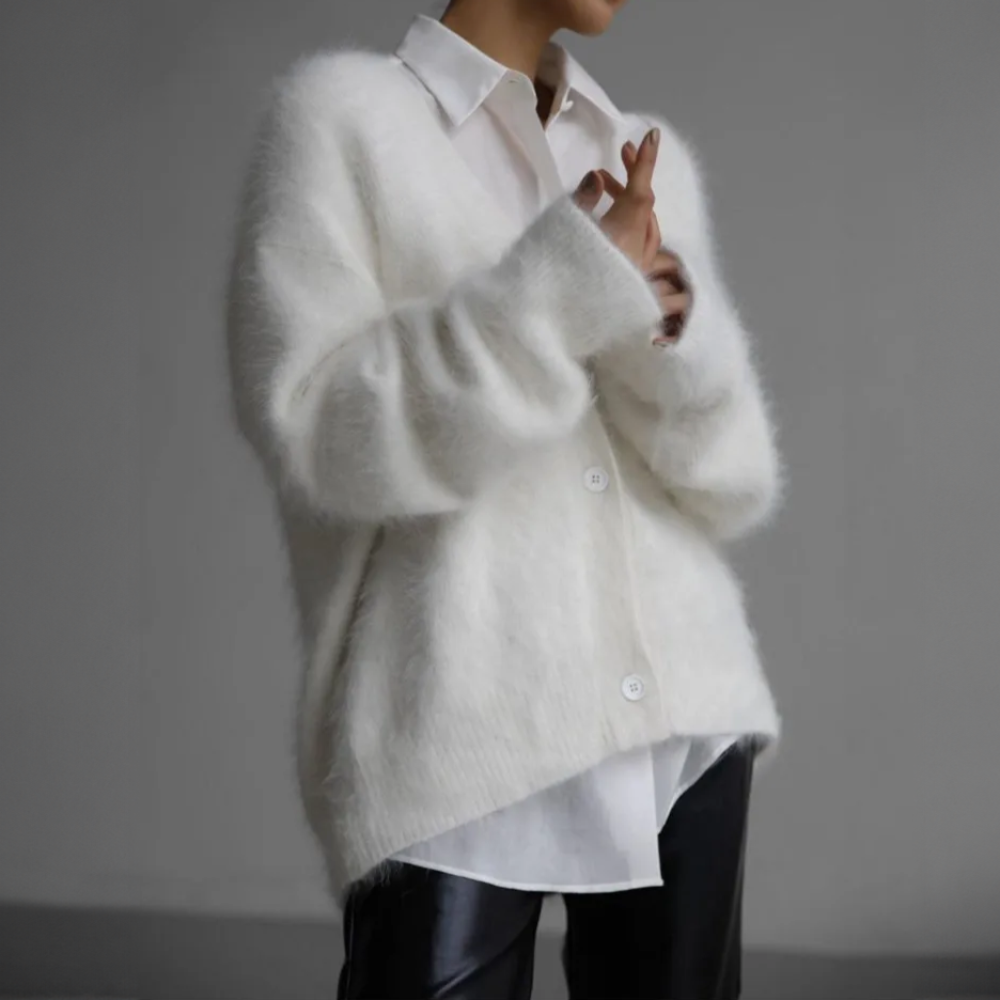 Damen Strickjacke Lockere Passform Klassischer Schnitt Für Kühle Tage