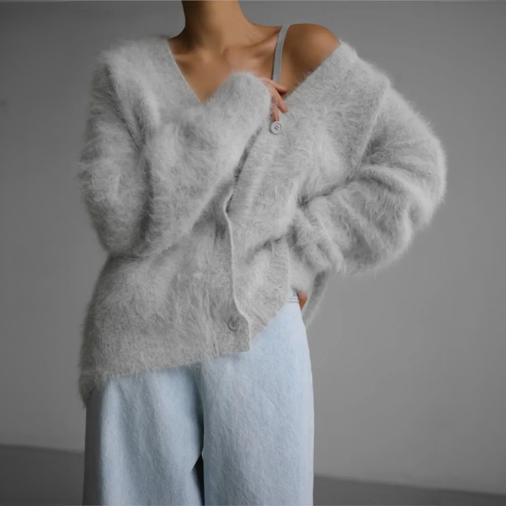 Damen Strickjacke Lockere Passform Klassischer Schnitt Für Kühle Tage