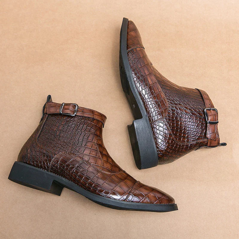 Dylan | Stiefeletten mit Schnalle aus Kunstleder