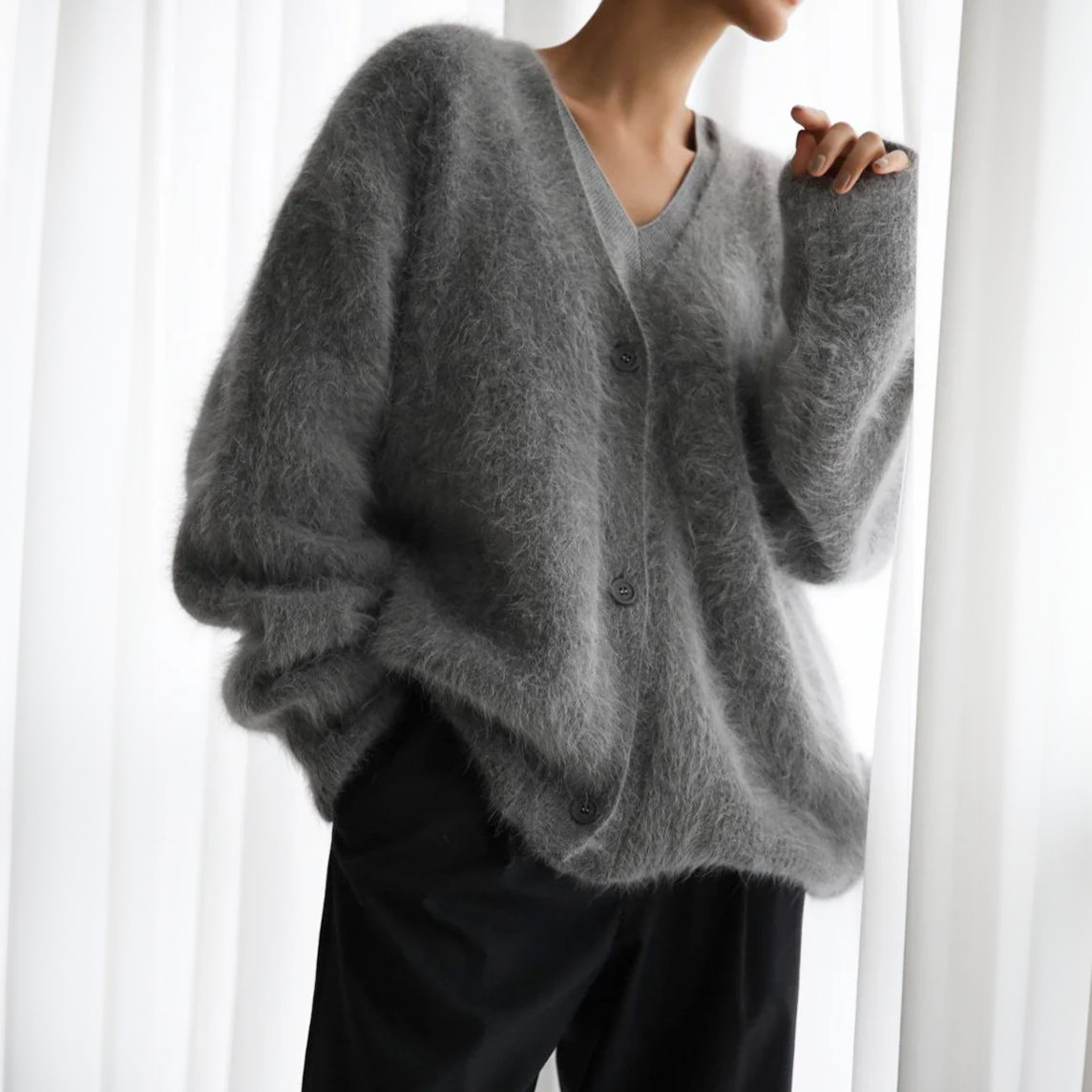 Damen Strickjacke Lockere Passform Klassischer Schnitt Für Kühle Tage