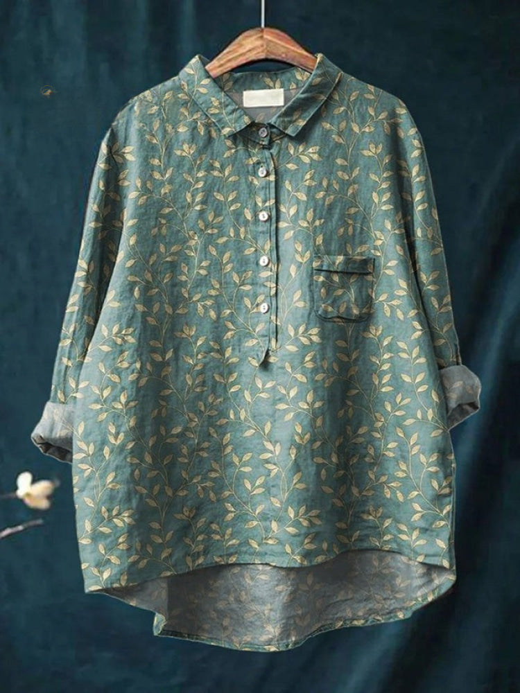 Lina Lebhaftes Blumenstickerei Shirt