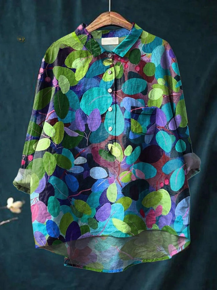 Lina Lebhaftes Blumenstickerei Shirt