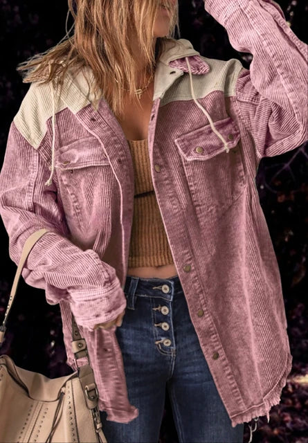 Cropped Cordjacke mit Knopfleiste und Brusttaschen | Perfekt für den Sommer