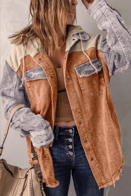 Cropped Cordjacke mit Knopfleiste und Brusttaschen | Perfekt für den Sommer