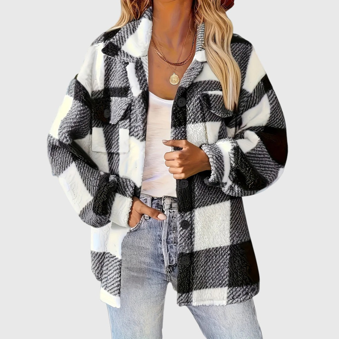 Selina – Schicke karierte Button-Down-Jacke