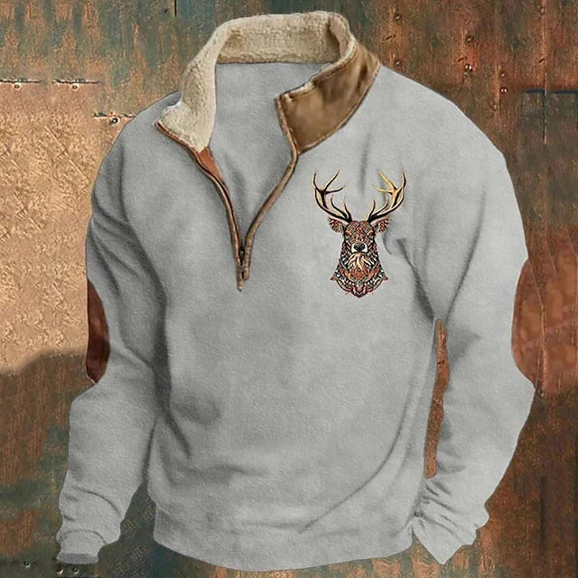 Vintage Pullover mit Reißverschluss
