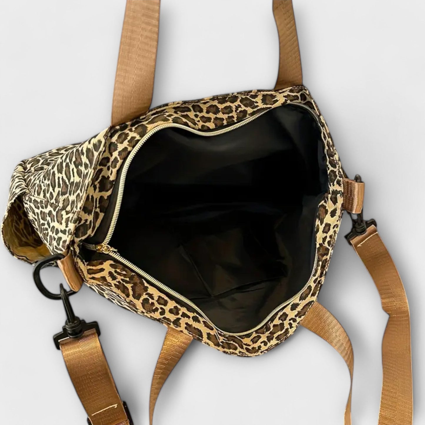 Nora. - Leopardmuster Canvas Umhängetasche