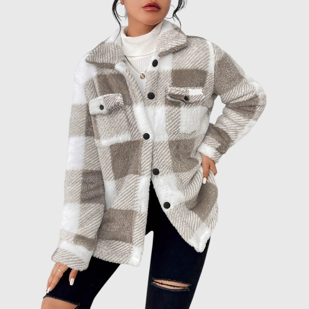 Selina – Schicke karierte Button-Down-Jacke