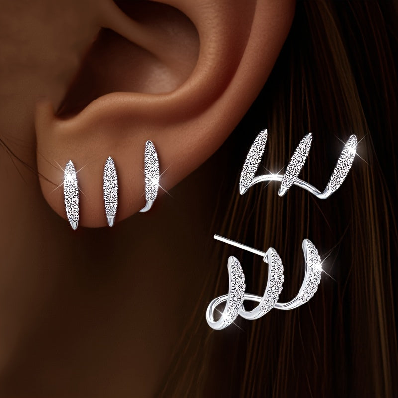 Elegante Rhinestone Drei-Krallen Ohrringe
