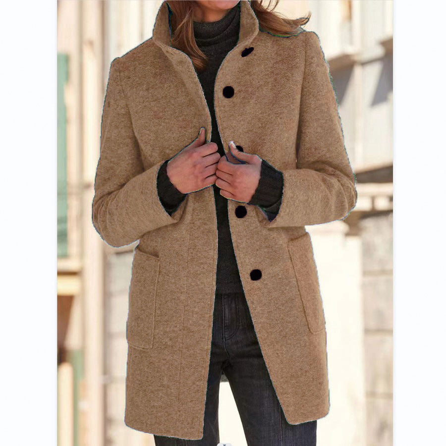 Vintora™ – Retro Damen-Windjacke mit Knöpfen und Stehkragen