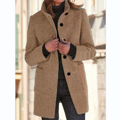 Vintora™ – Retro Damen-Windjacke mit Knöpfen und Stehkragen