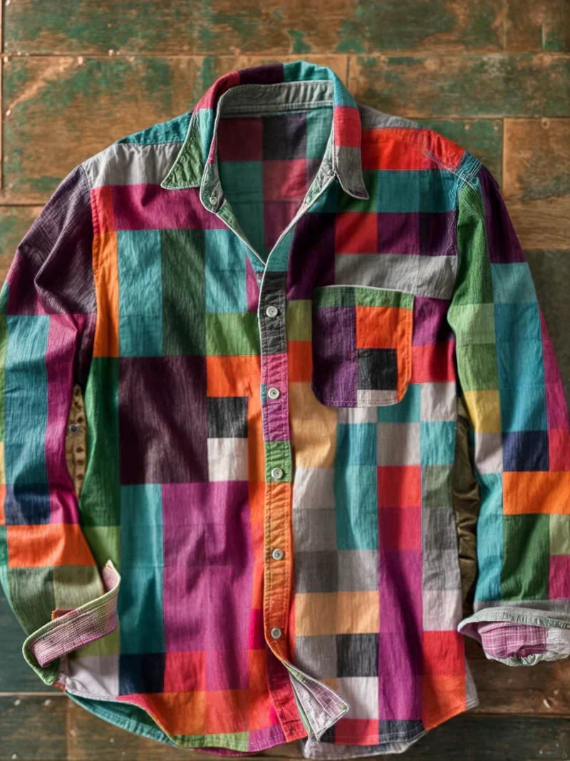 Sietse™ | Premium Patchwork Hemd – Einzigartiger Stil & Bequeme Passform.