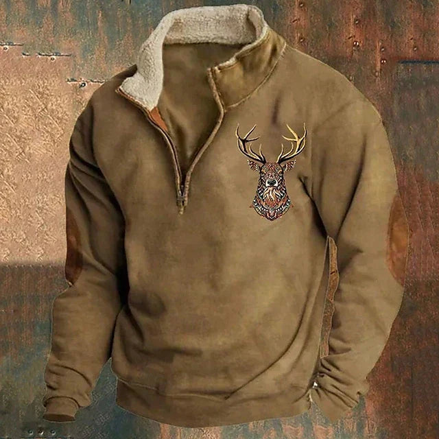 Vintage Pullover mit Reißverschluss
