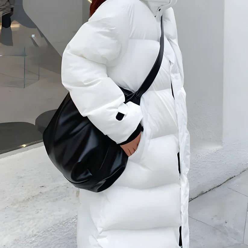 Lange Damen-Daunenjacke für den Winter mit optimaler Wärme und Bewegungsfreiheit | Ideal für den Winter
