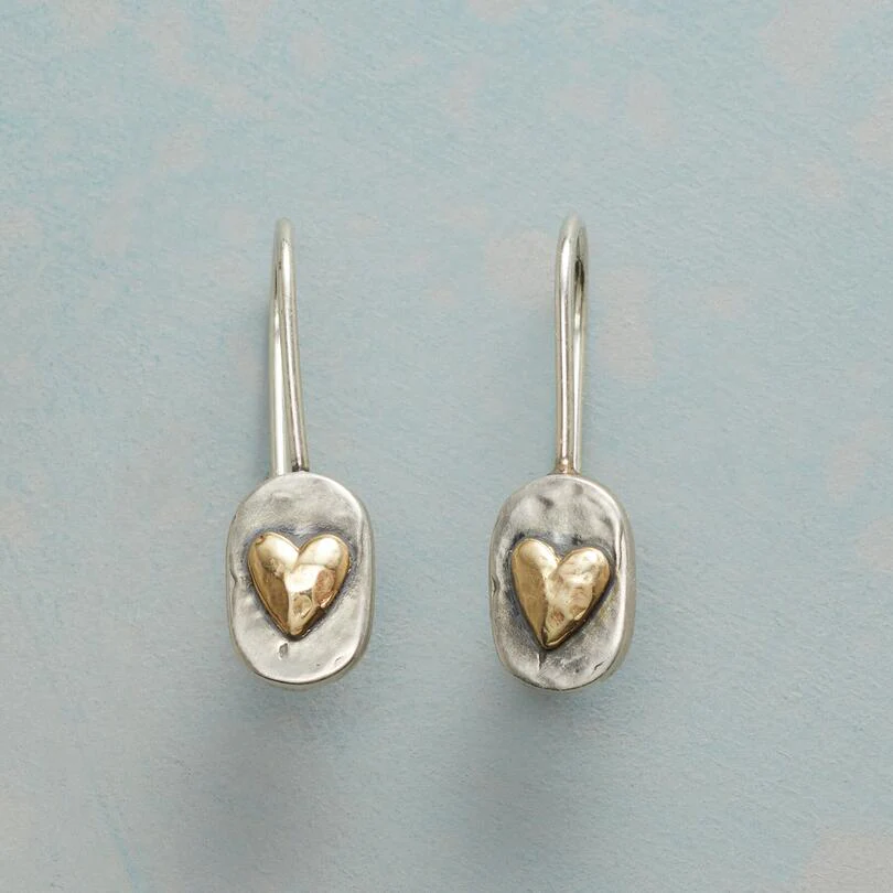 Herzohrringe in Silber und Gold
